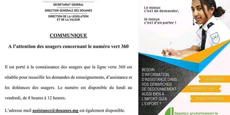 ?DOUANE : Réactivation du numéro vert pour recueillir les doléances