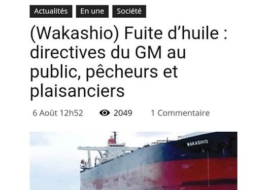 OCEAN INDIEN – Crainte d&rsquo;une catastrophe écologique à Maurice, du fuel s&rsquo;échappe d&rsquo;un vraquier échoué dans un lagon