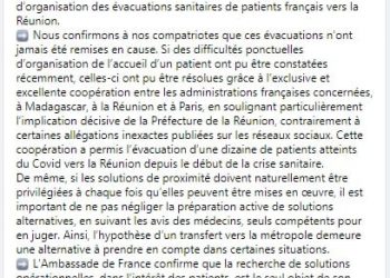 PANDEMIE – Une dizaine de patients français atteints de la Covid-19 évacués vers La Réunion depuis le début de la crise sanitaire
