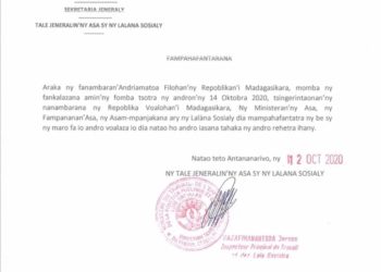 COMMEMORATION – Le ministère en charge du Travail rappelle que la journée du 14 Octobre sera une « journée de travail ordinaire »