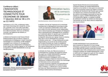 ?COMMUNIQUE DE PRESSE – Conférence-débat : L’INNOVATION TECHNOLOGIQUE ET CONNECTIVITE POUR L’ECONOMIE DE DEMAIN 17 décembre 2020 de 18h a 21h au CCI IVATO