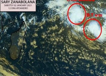 METEO – Deux perturbations cycloniques positionnées à plus de 2000km au large d&rsquo;Antalaha