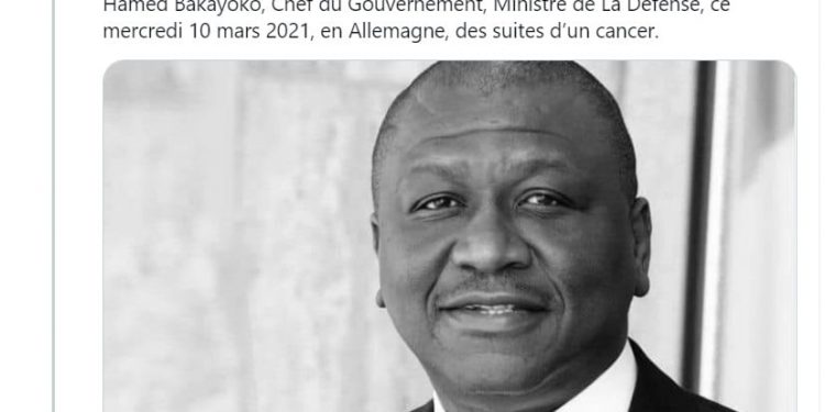 COTE D’IVOIRE – Le Premier ministre ivoirien Hamed Bakayoko décède à 56 ans des suites d’un cancer