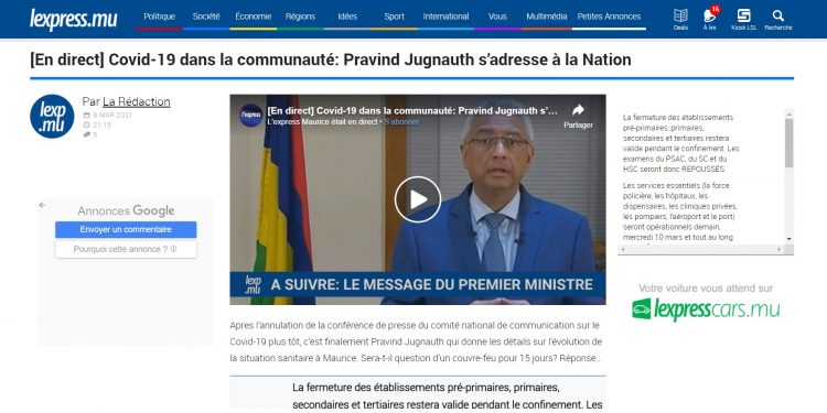 PANDEMIE – L’île Maurice se reconfine jusqu’au 25 mars, l’Ambassade de Madagascar sur place ferme provisoirement ses portes