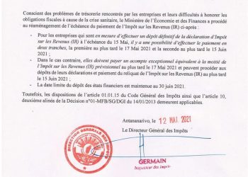 FISC – La direction générale des impôts autorise le paiement en deux tranches des impôts sur les revenus