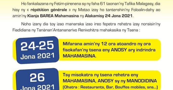 FESTIVITES – Les commerces réglementés autour de Mahamasina à partir de jeudi