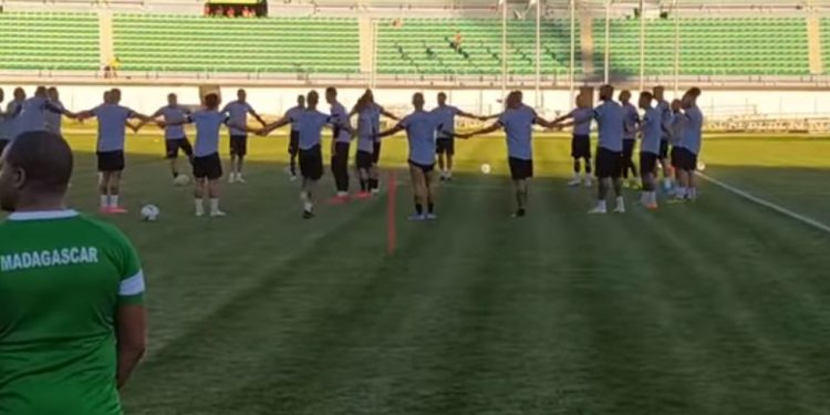 Entraînement des Barea à la veille du match Madagascar-Bénin du 2 Septembre comptant pour qualification à la Coupe du monde de 2022