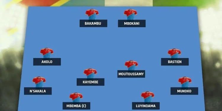 FOOTBALL – Dieumerci Mbokani et Cedric Bakambu en pointe de l’attaque des Léopards de la RD Congo face aux Barea ce jeudi.