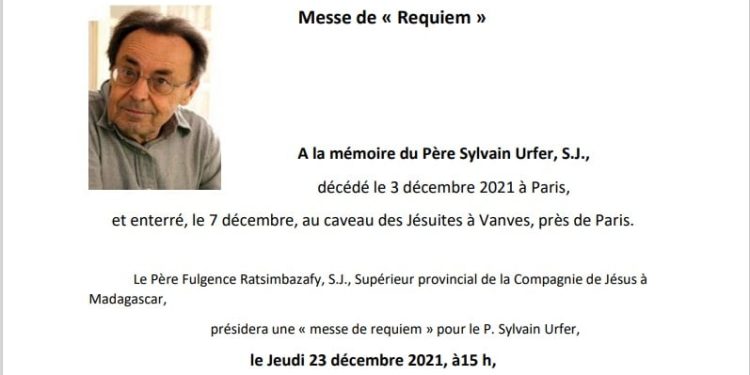 IN MEMORIAM – Une messe de requiem à la mémoire du Père Sylvain Urfer organisée ce jeudi 23 Décembre à la Grande chapelle du Collège Saint Michel Amparibe