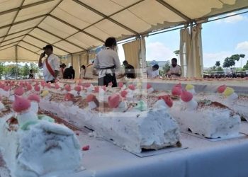 PATISSERIE – 2.986 œufs, 100 kilos de sucre et 100 kilos de farine pour permettre à sept chefs de Madagascar de réaliser la plus grande bûche de Noël d&rsquo;Afrique longue de 284 mètres