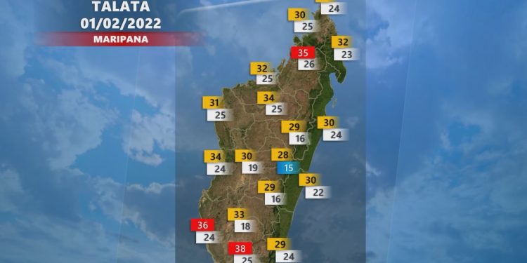 METEO – Des températures caniculaires, jusqu’à « 40°C, sur l’intérieur du Menabe, de l’Atsimo Andrefana, et de l’Androy » à partir de ce mardi, selon Météo Madagascar