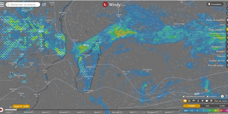 METEOROLOGIE – Mise en place probable d’un processus de cyclogenèse à partir de dimanche dans le Nord de Madagascar
