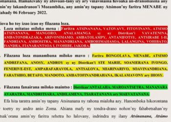 VAOVAO – MINUTE FLASH 04 FEBROARY 2022
