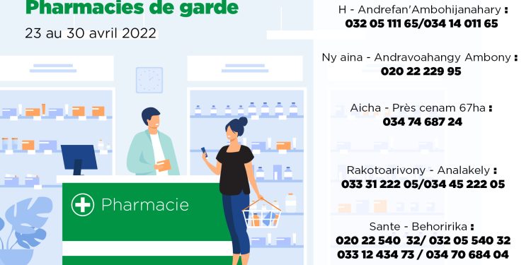 Pharmacies de garde 23 au 30 avril 2022
