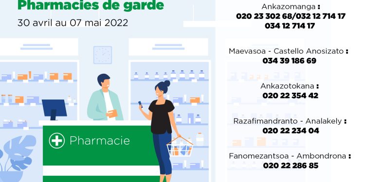 Pharmacies de garde 30 avril au 07 mai 2022