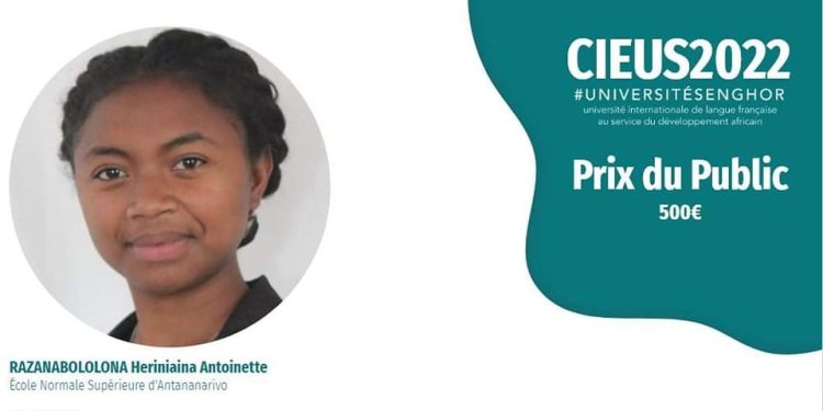 ART ORATOIRE – Heriniaina Antoinette Razanabololona de l’ENS d’Antananarivo remporte le prix du public à la finale du Concours international d&rsquo;éloquence de l&rsquo;Université Senghor