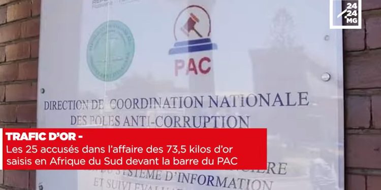 TRAFIC D’OR – Les 25 accusés dans l’affaire des 73,5 kilos d’or saisis en Afrique du Sud devant la barre du Pôle anti-corruption