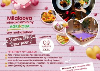 Milalaova miaraka amin&rsquo;ny AGRIKOBA ary mahazoa Entrée SPA sy Diner pour 2 ao amin&rsquo;ny HAVANA Resort & SPA