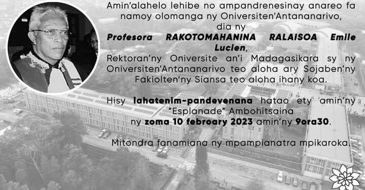 NECROLOGIE – Le monde de l&rsquo;enseignement supérieur rend hommage au professeur Émile Ralaisoa Rakotomahanina