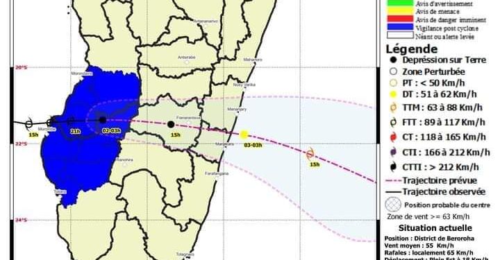METEOROLOGIE – Alvaro s&rsquo;affaiblit et poursuit son périple vers l&rsquo;Est de Madagascar
